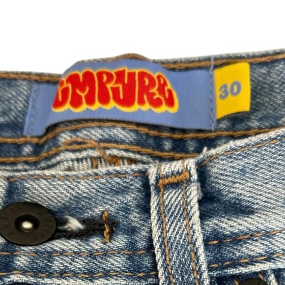 Empyre Floral Embroidered Women's Size 30 Blue Jean Shorts Colorful Coquette - Picture 6 of 13